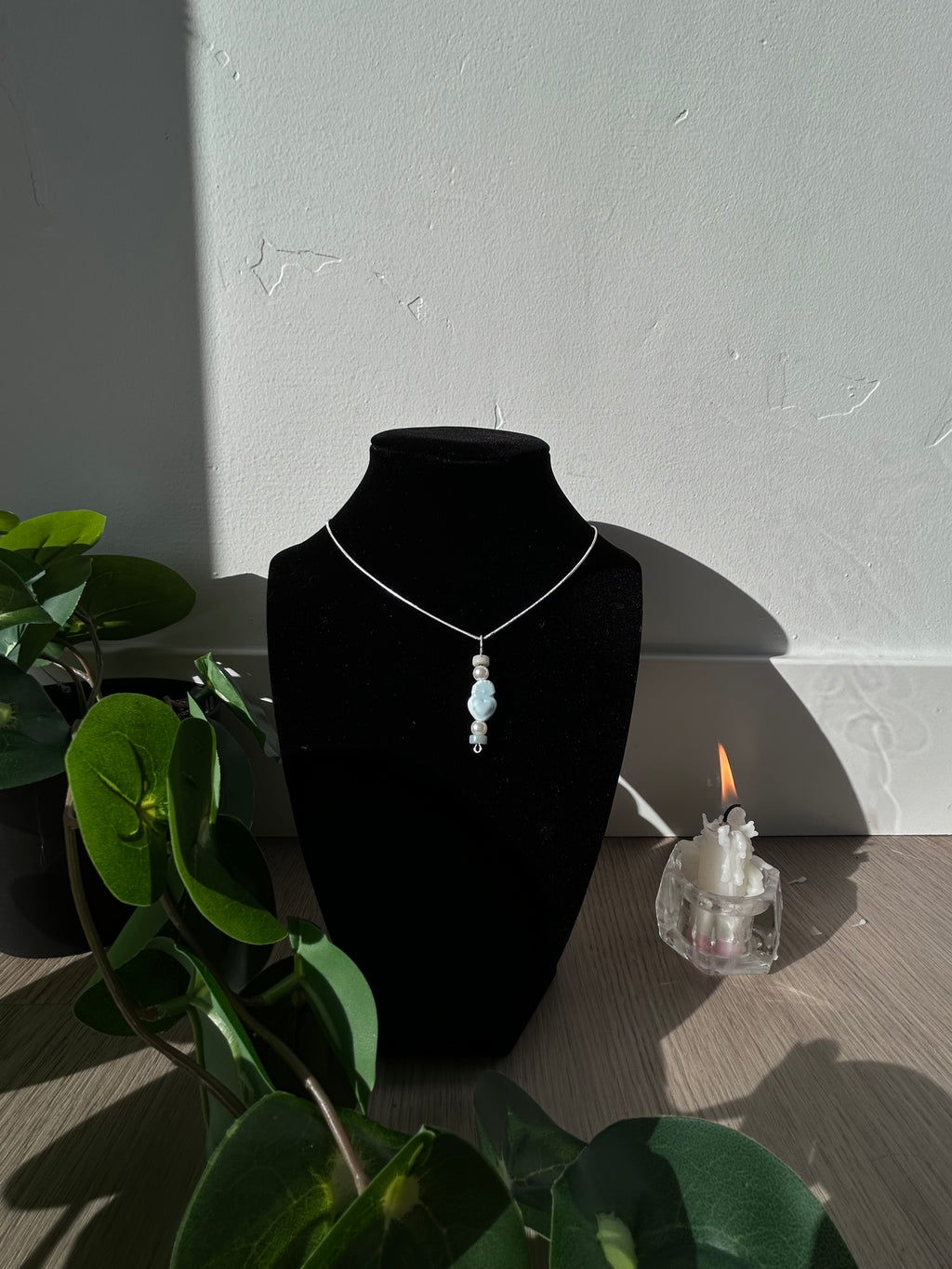 Larimar and Pearl Drop Necklace