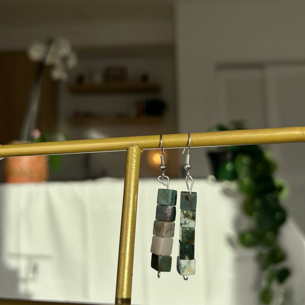 Mixed Jasper Beaded Danglers
