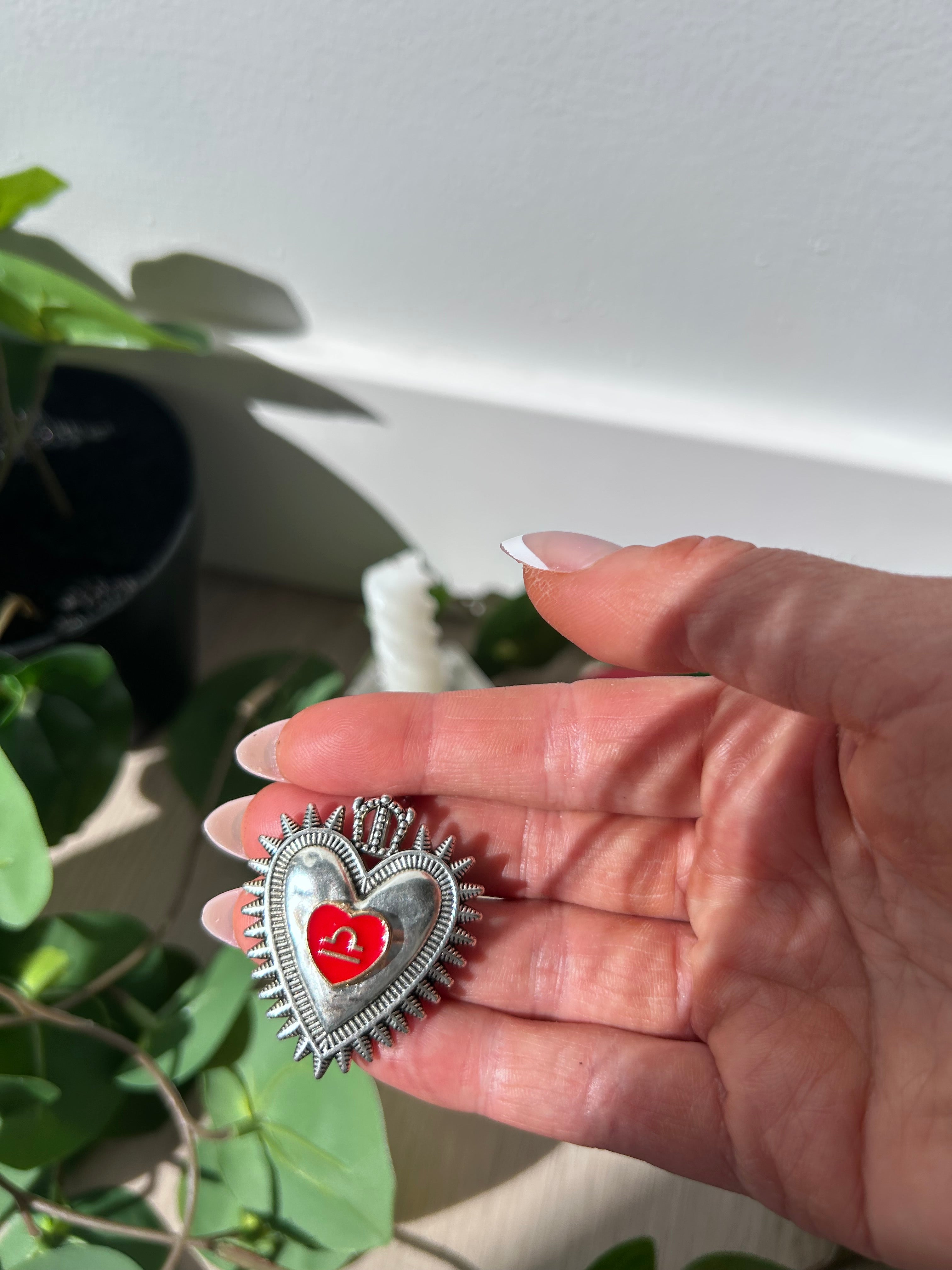 Libra Sacred Heart Pendant