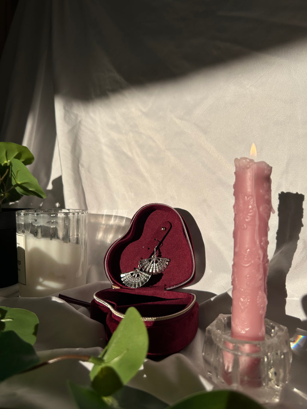Silver Fan Drop Earrings