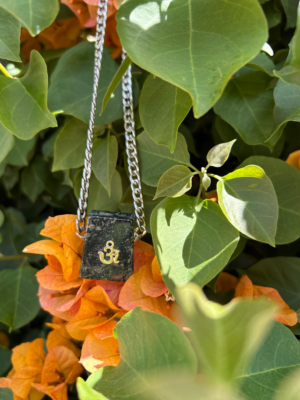Nephrite Jade Om Necklace
