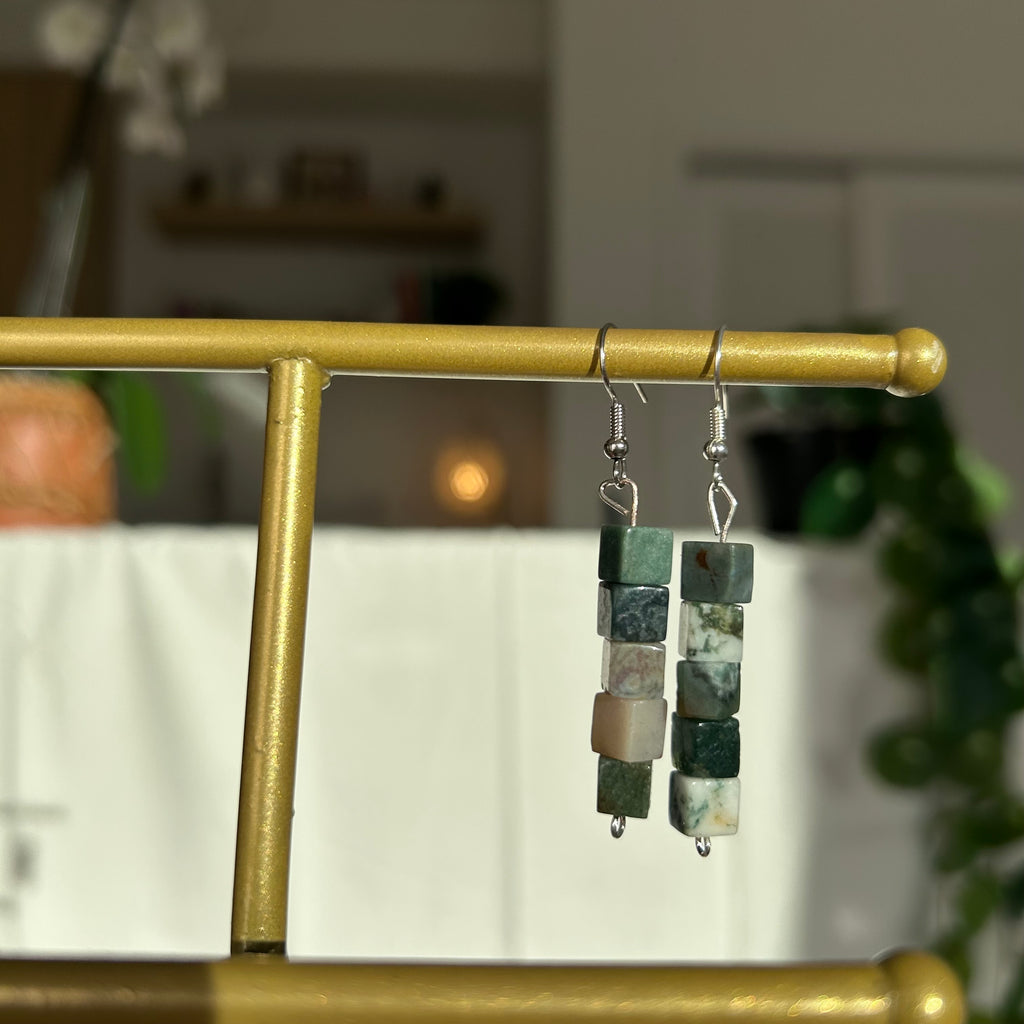 Mixed Jasper Beaded Danglers