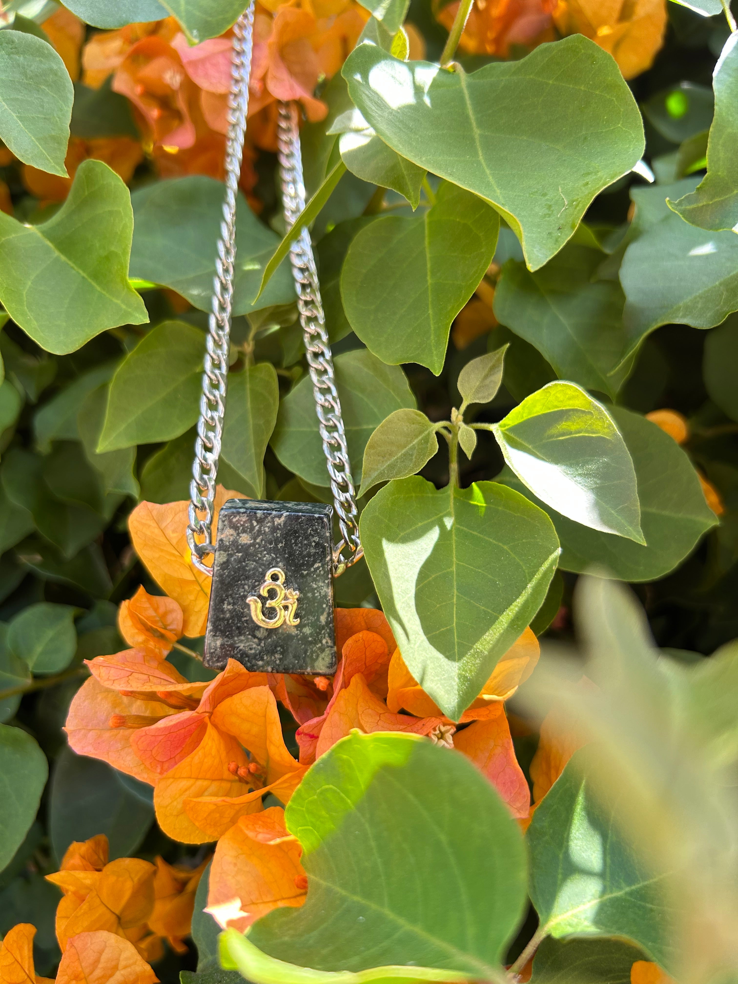 Nephrite Jade Om Necklace
