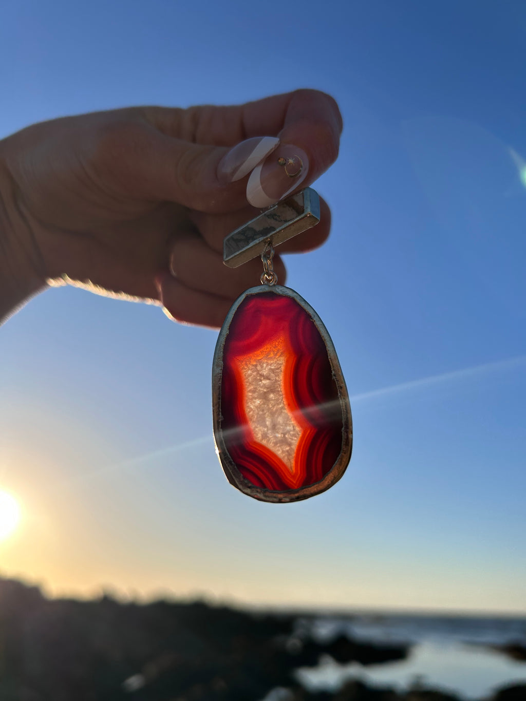 Fiery Carnelian Agate Pendant