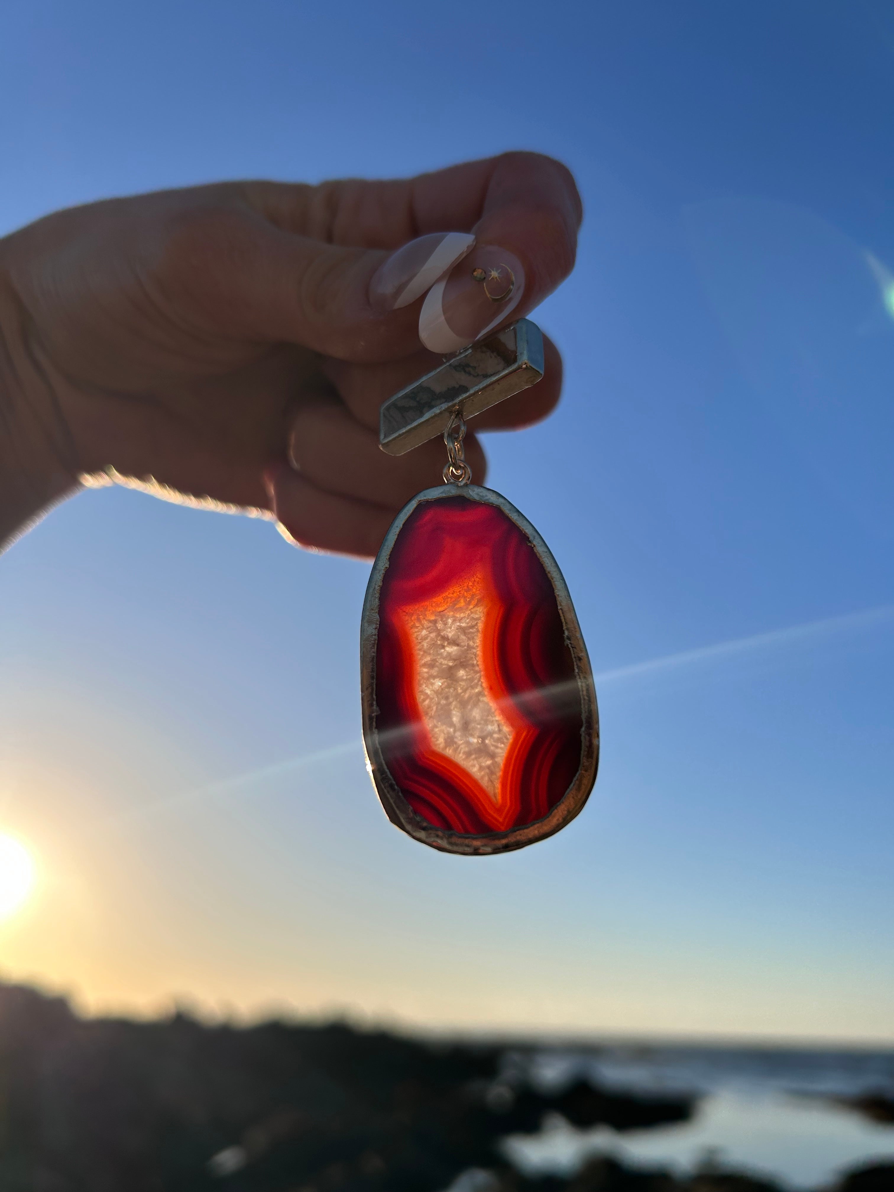 Fiery Carnelian Agate Pendant