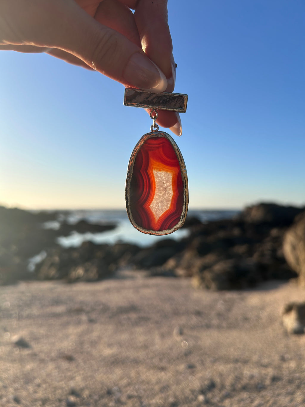 Fiery Carnelian Agate Pendant