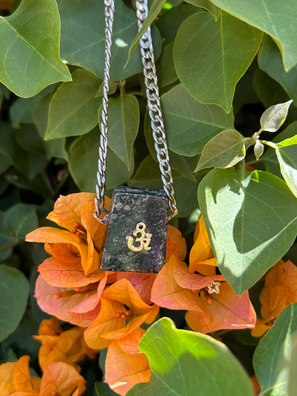 Nephrite Jade Om Necklace