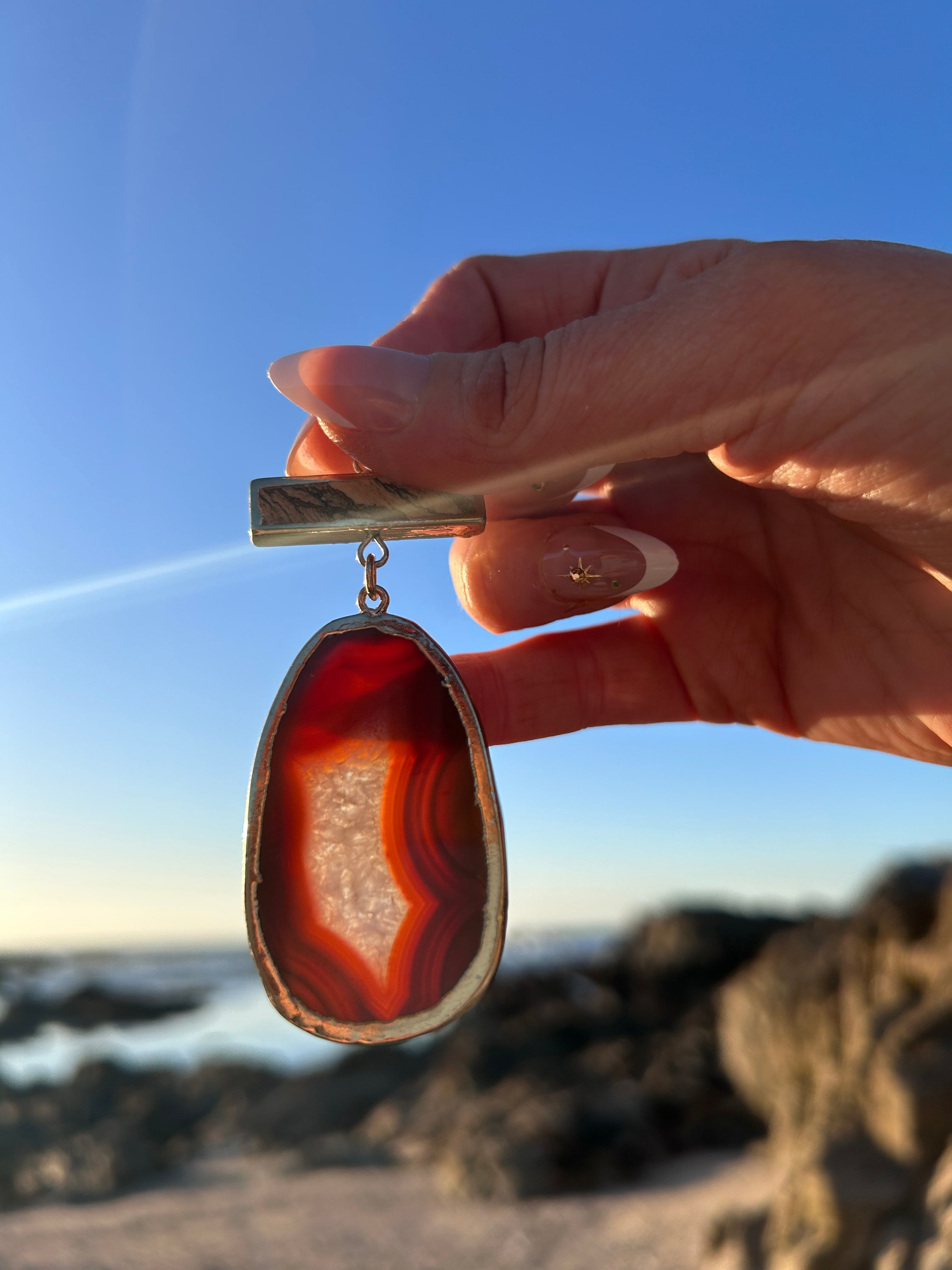 Fiery Carnelian Agate Pendant