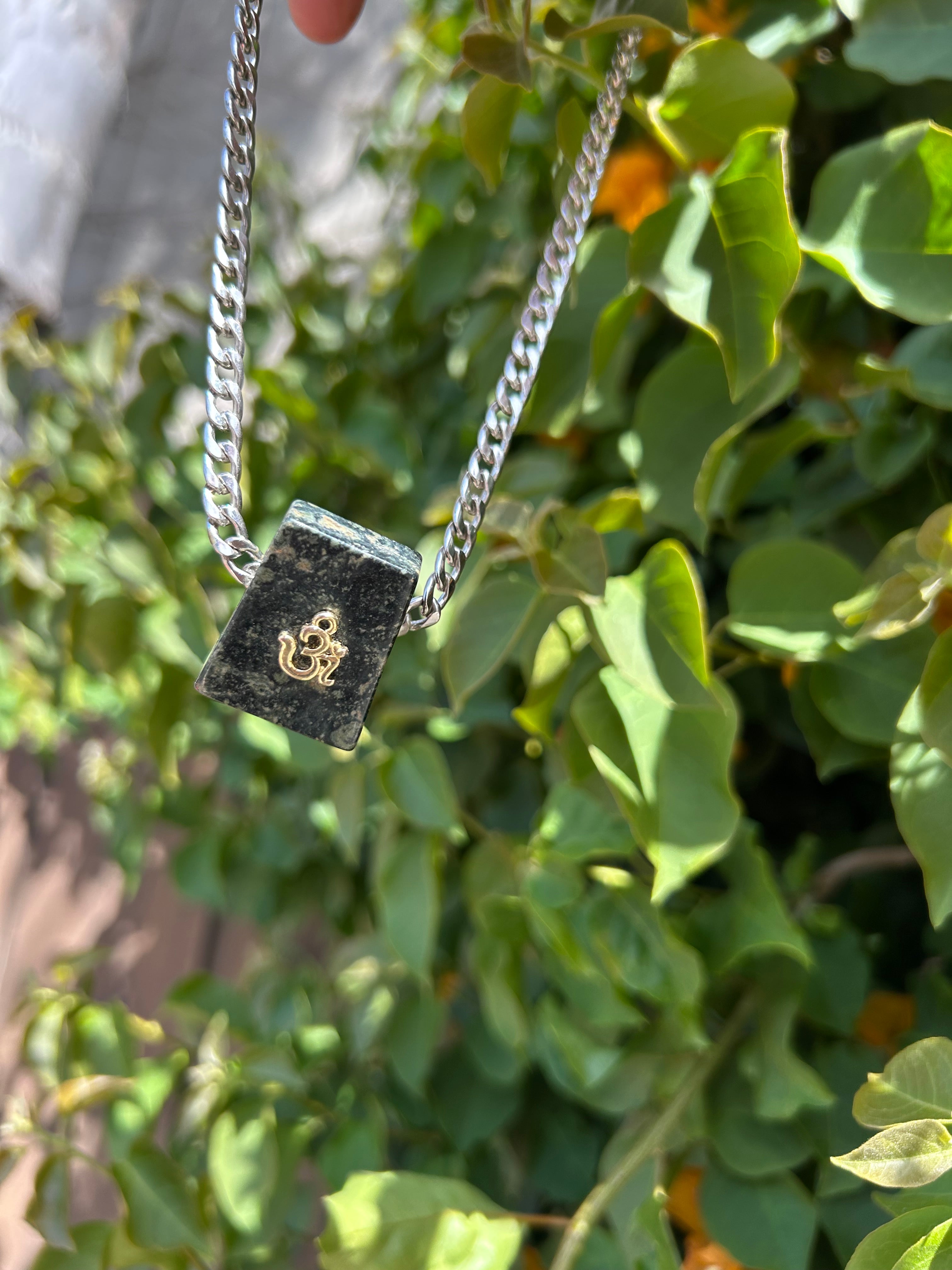 Nephrite Jade Om Necklace