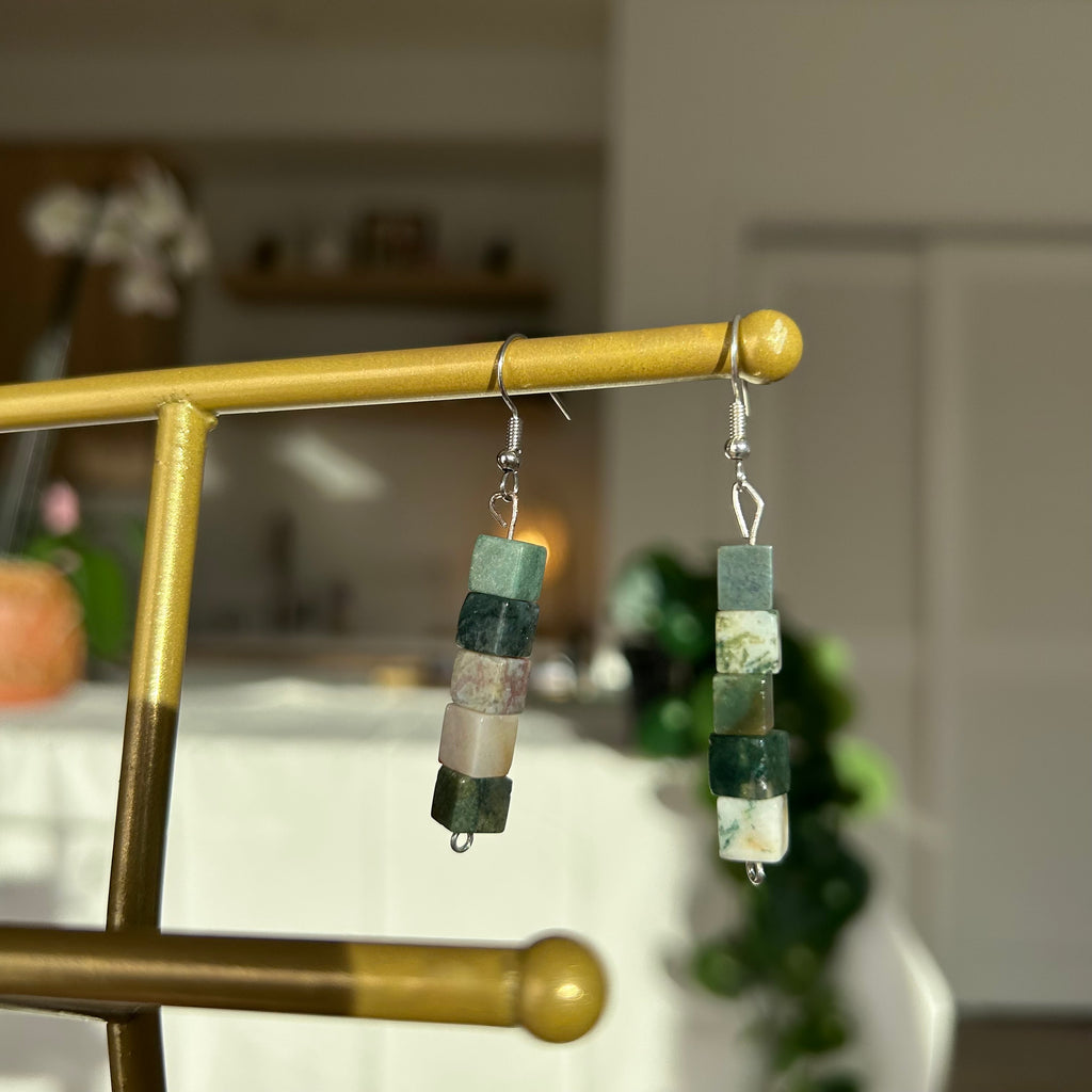 Mixed Jasper Beaded Danglers