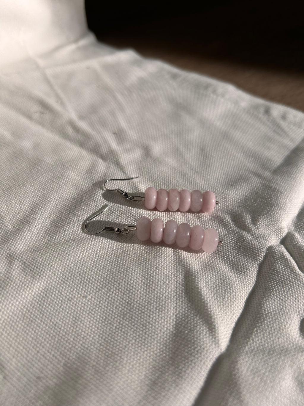 Rose Quartz Beaded Dangle Earrings