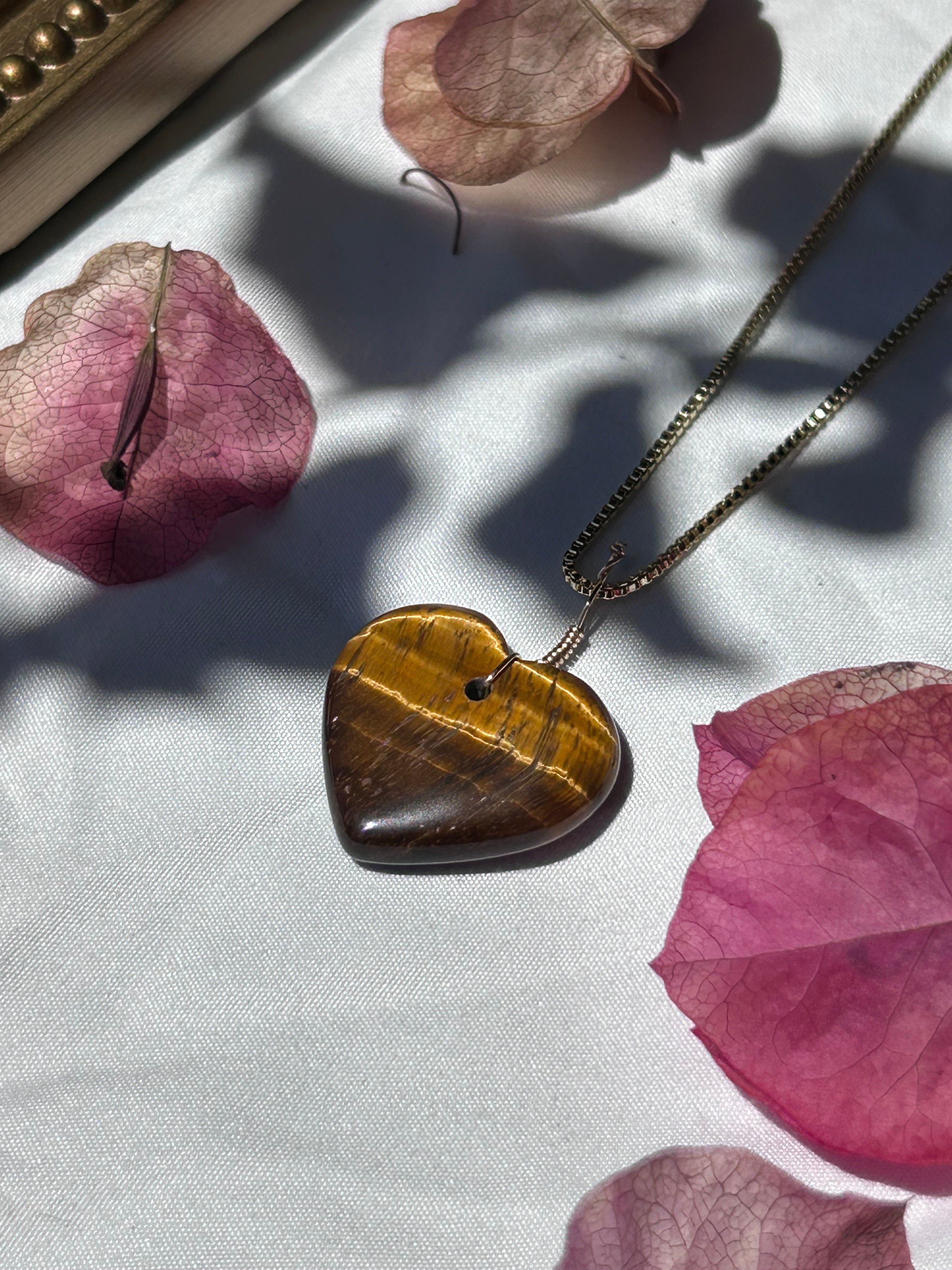 Golden Hour Tiger’s Eye Heart Pendant