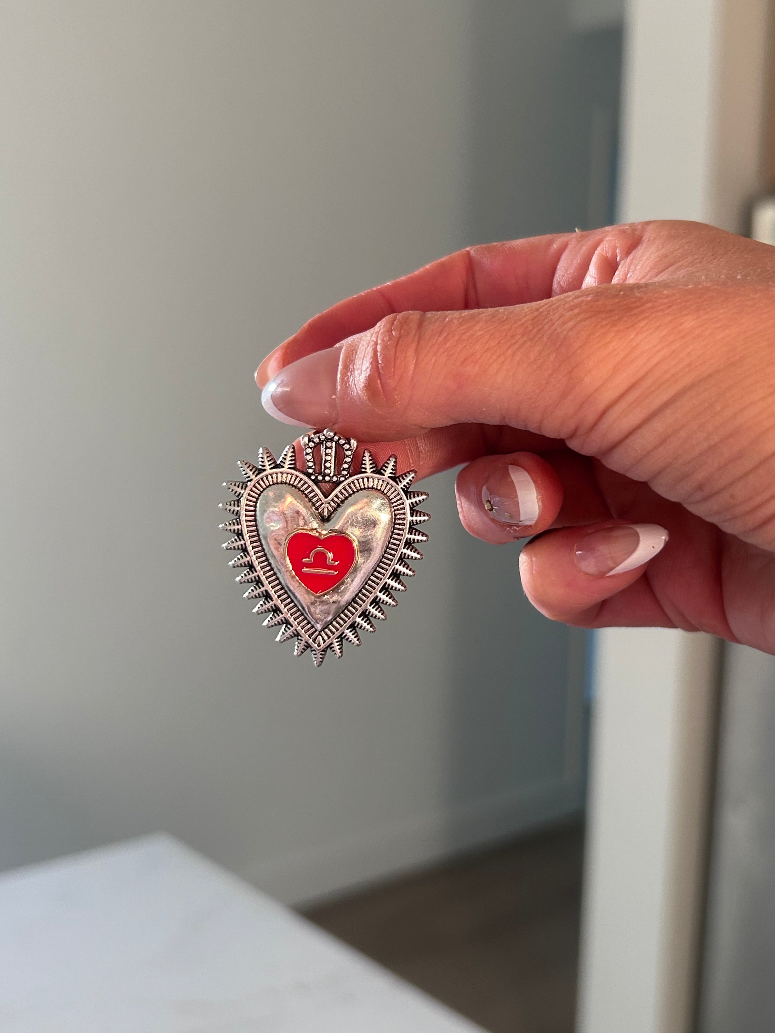 Libra Sacred Heart Pendant