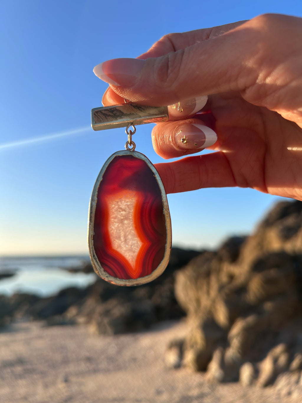 Fiery Carnelian Agate Pendant