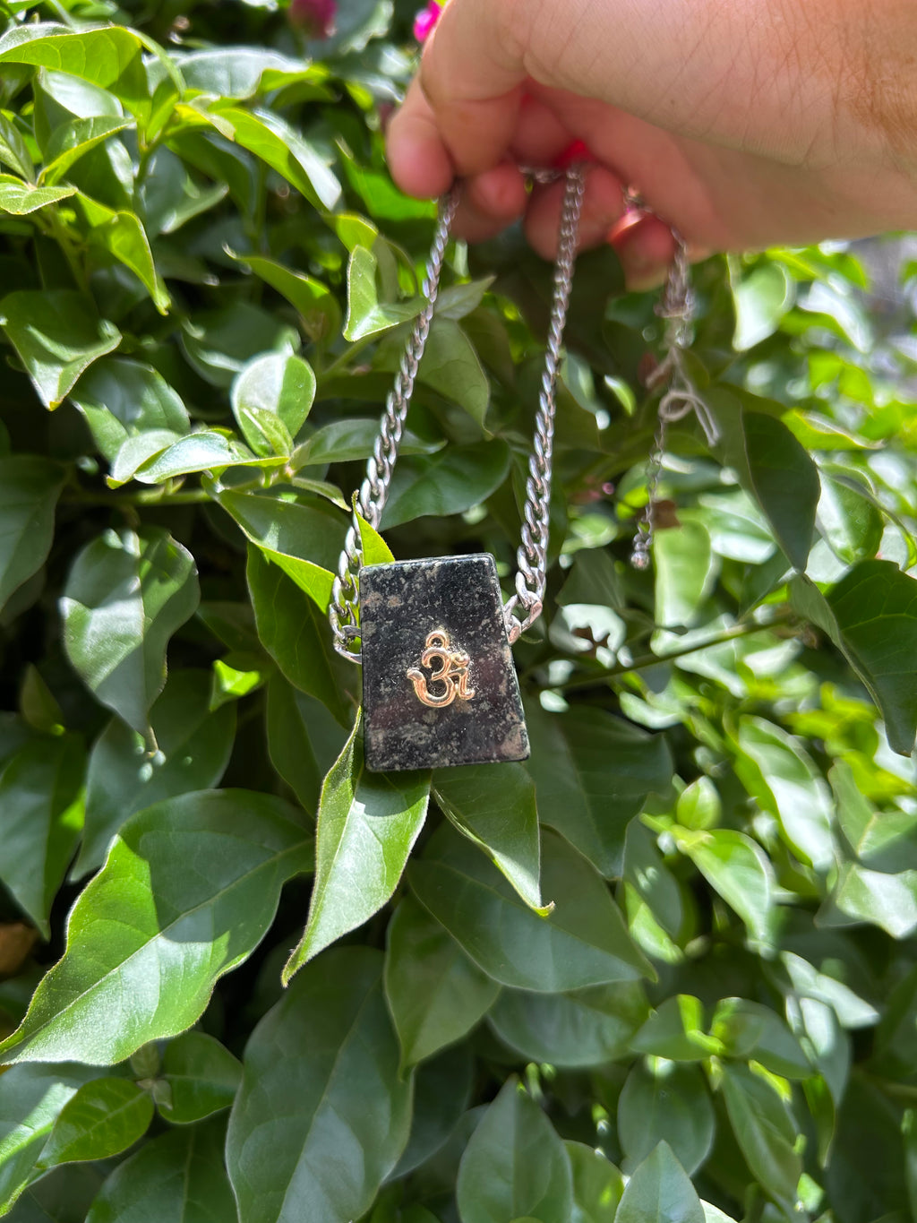 Nephrite Jade Om Necklace