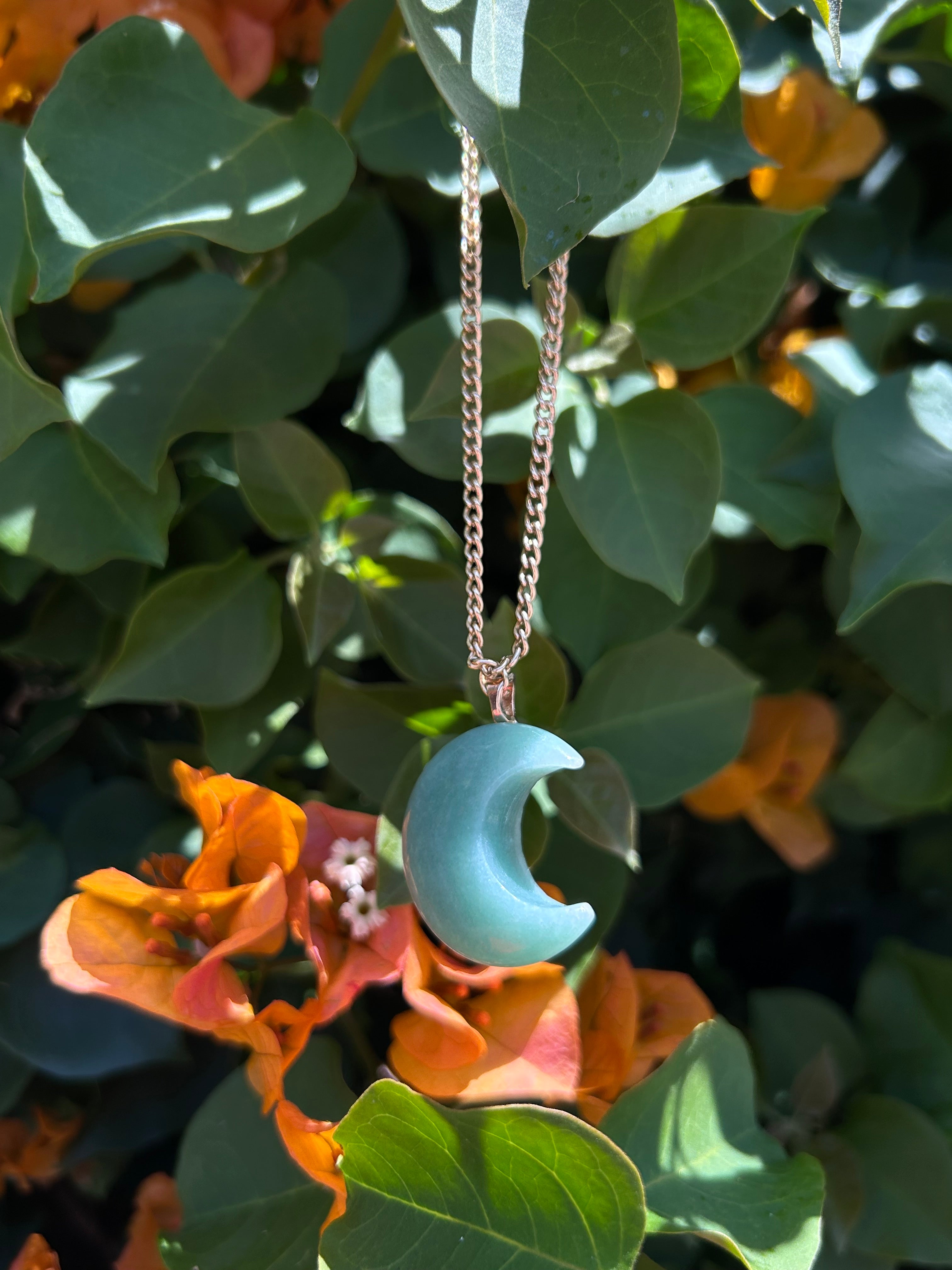 Luna Verde Jade Crescent Pendant
