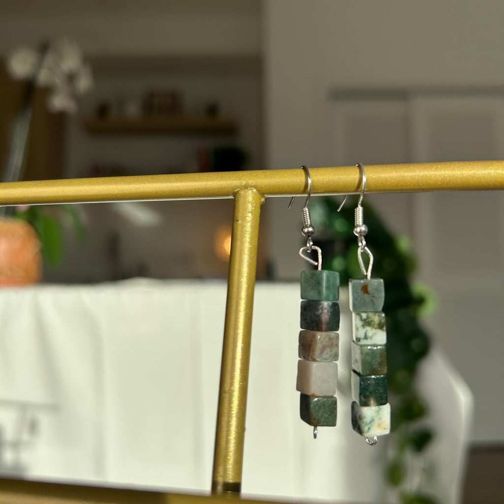 Mixed Jasper Beaded Danglers