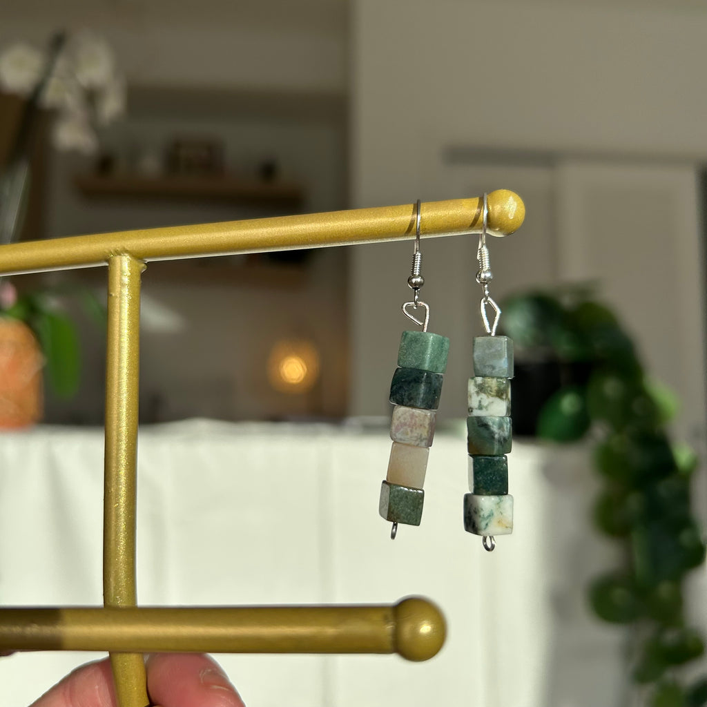 Mixed Jasper Beaded Danglers