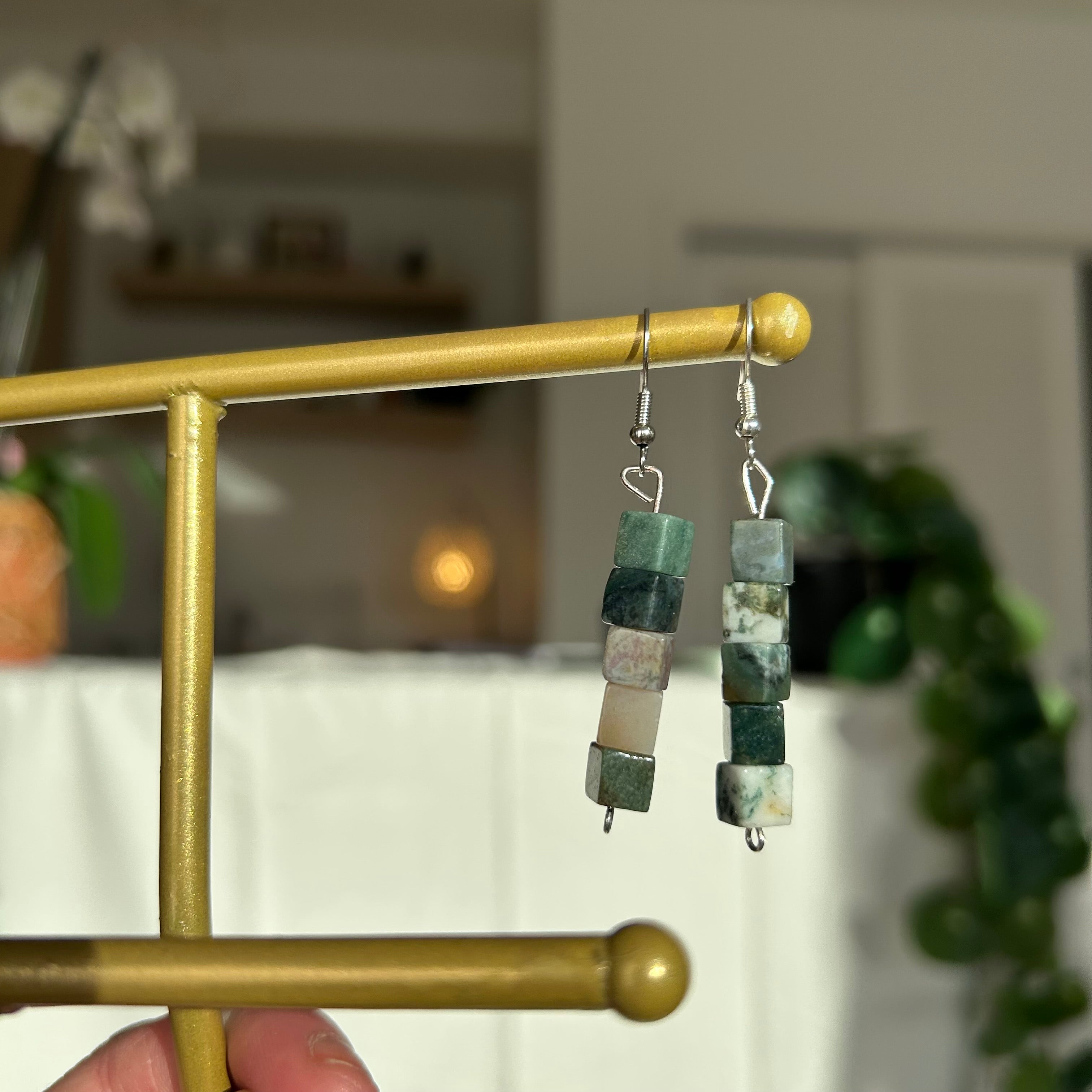 Mixed Jasper Beaded Danglers