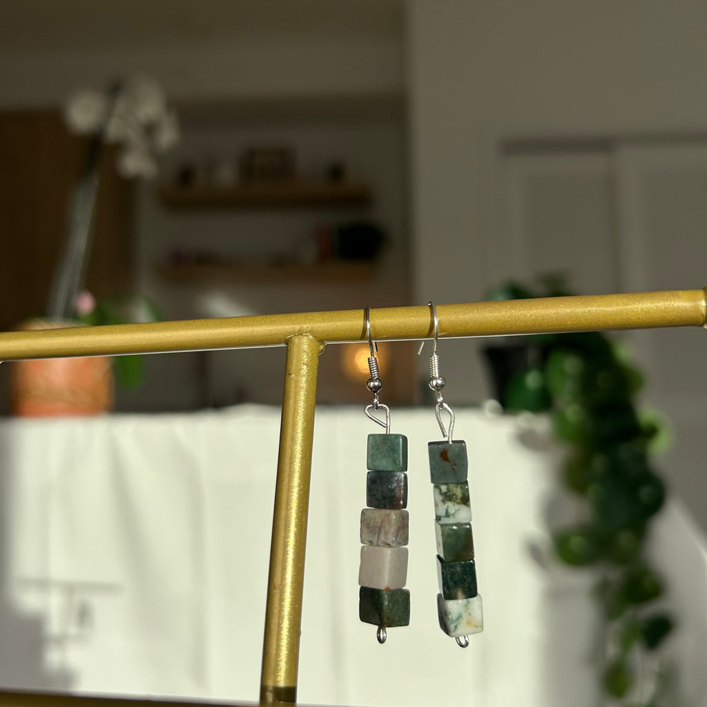 Mixed Jasper Beaded Danglers