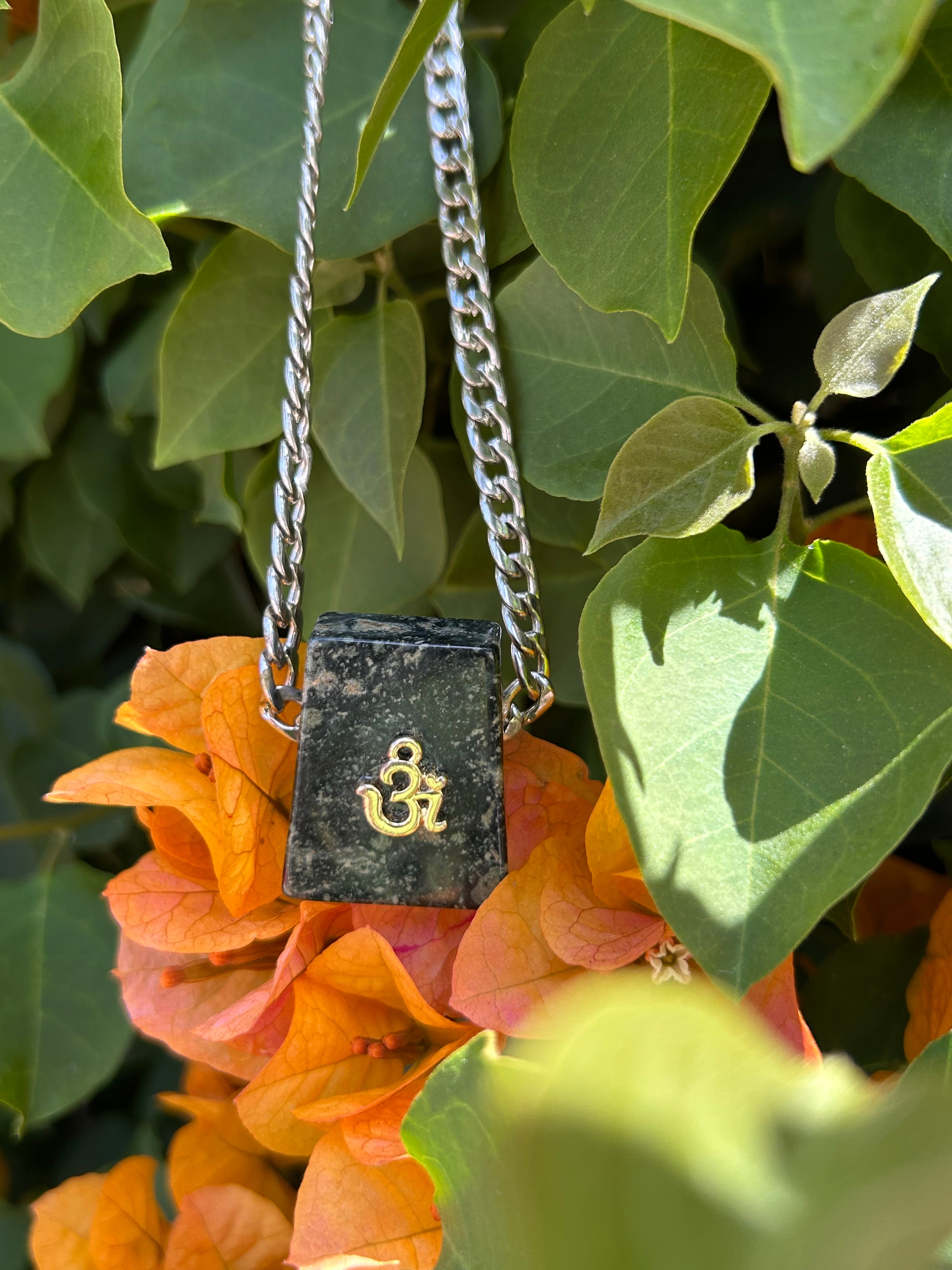 Nephrite Jade Om Necklace