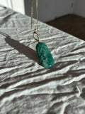 Emerald Glow- Green Aventurine Slab Pendant