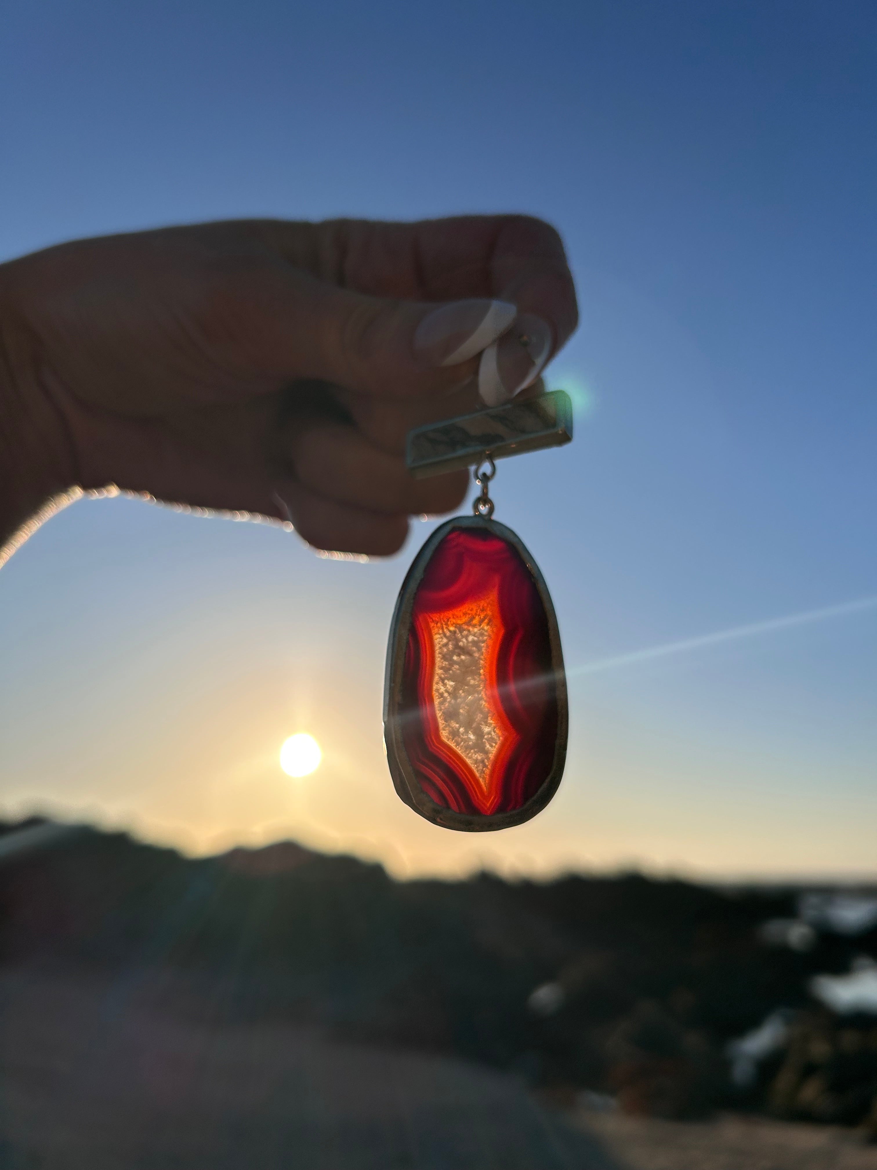 Fiery Carnelian Agate Pendant