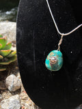 Ocean Earth Chrysocolla Pendant with Sun Detail