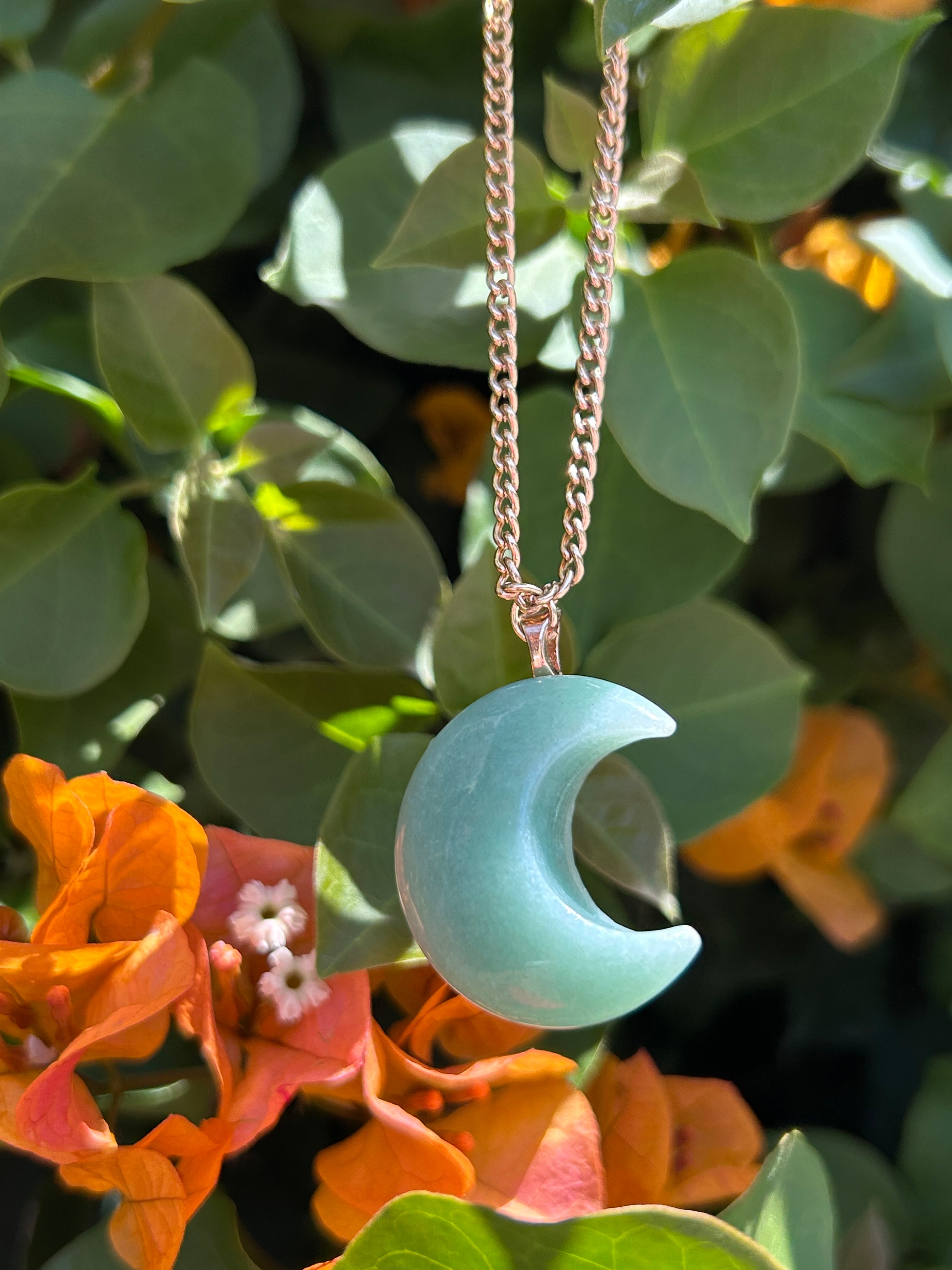 Luna Verde Jade Crescent Pendant