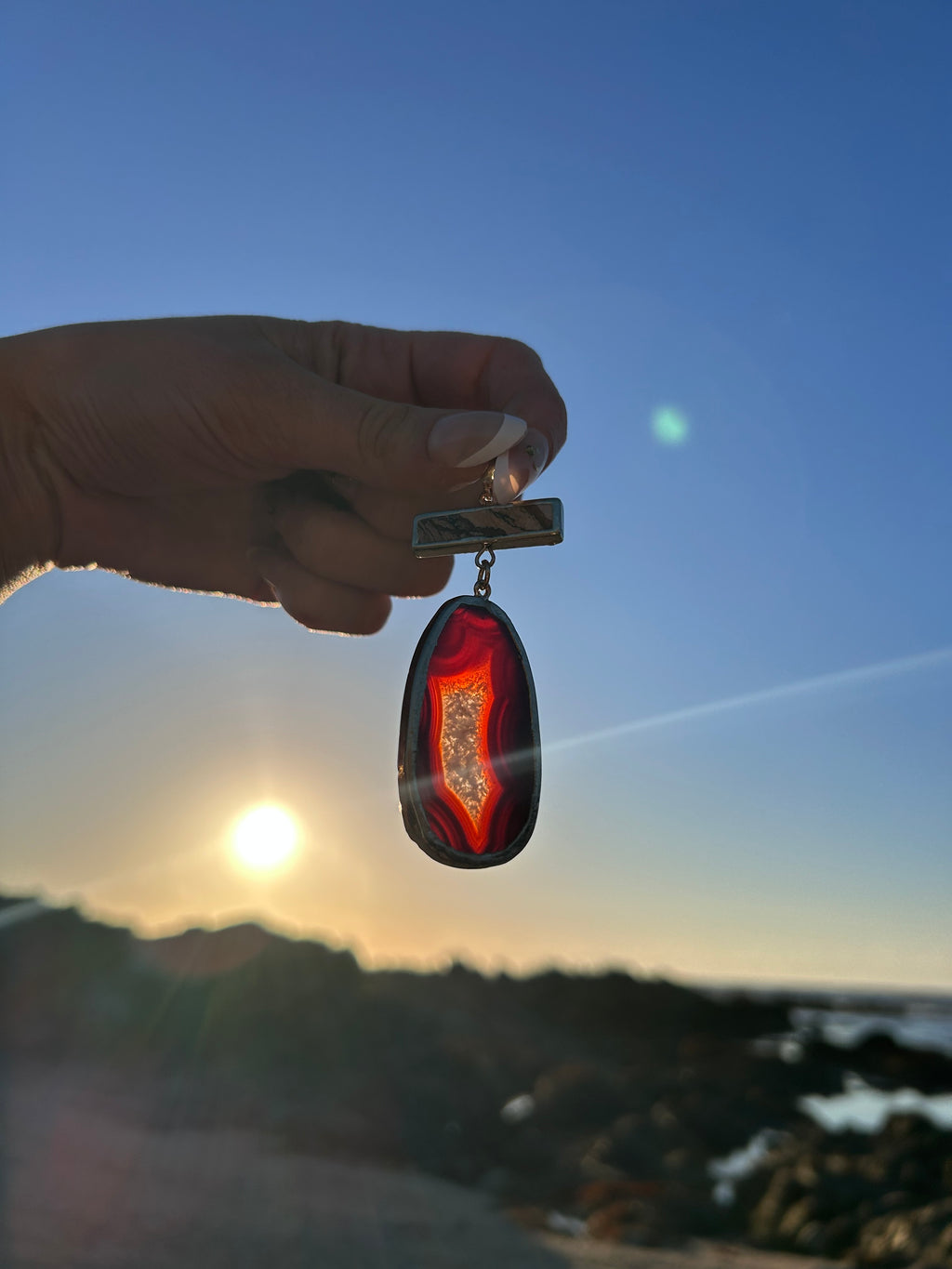 Fiery Carnelian Agate Pendant