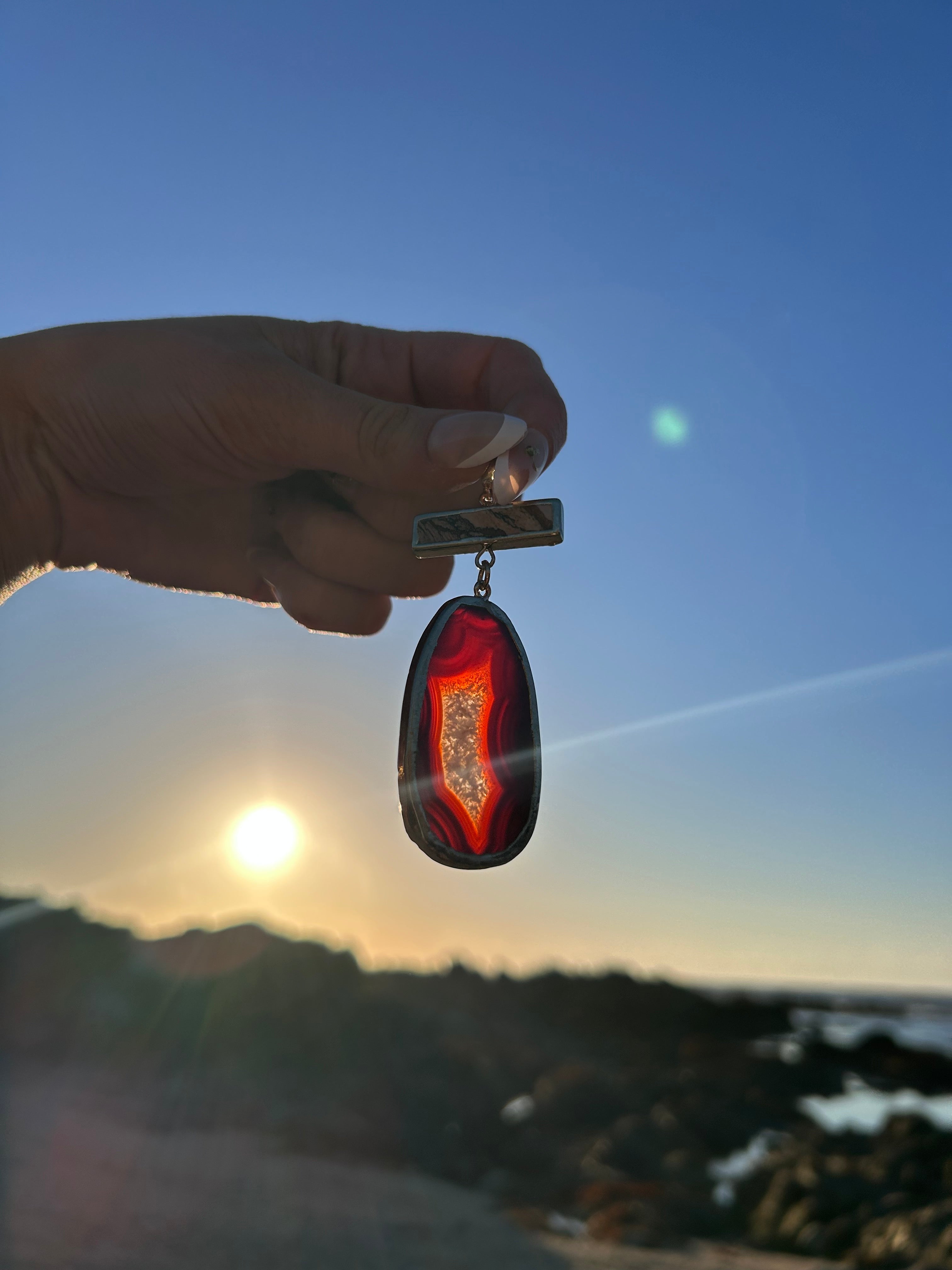 Fiery Carnelian Agate Pendant