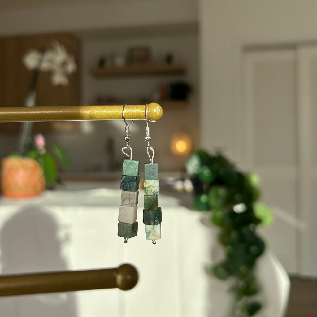 Mixed Jasper Beaded Danglers