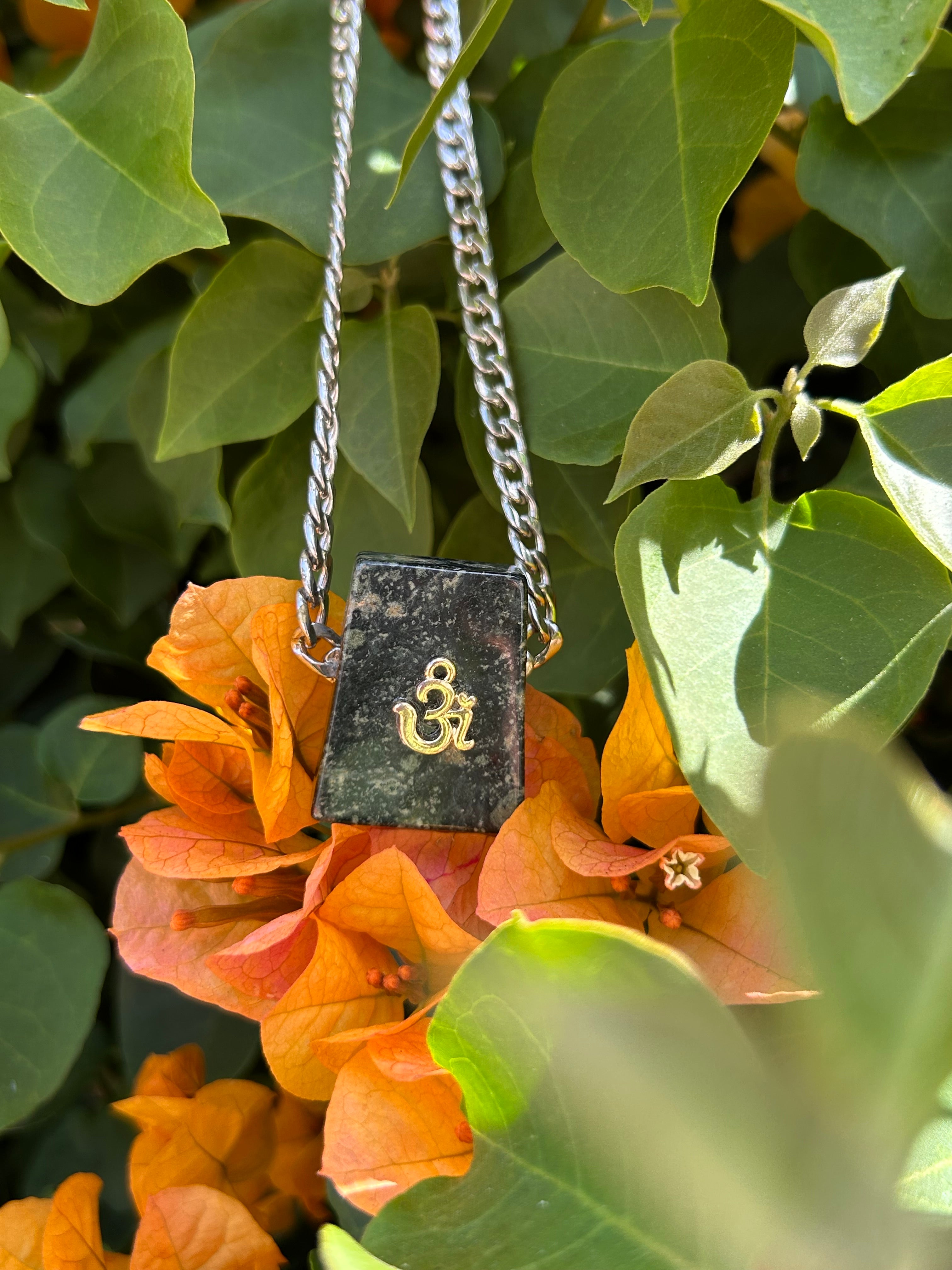 Nephrite Jade Om Necklace