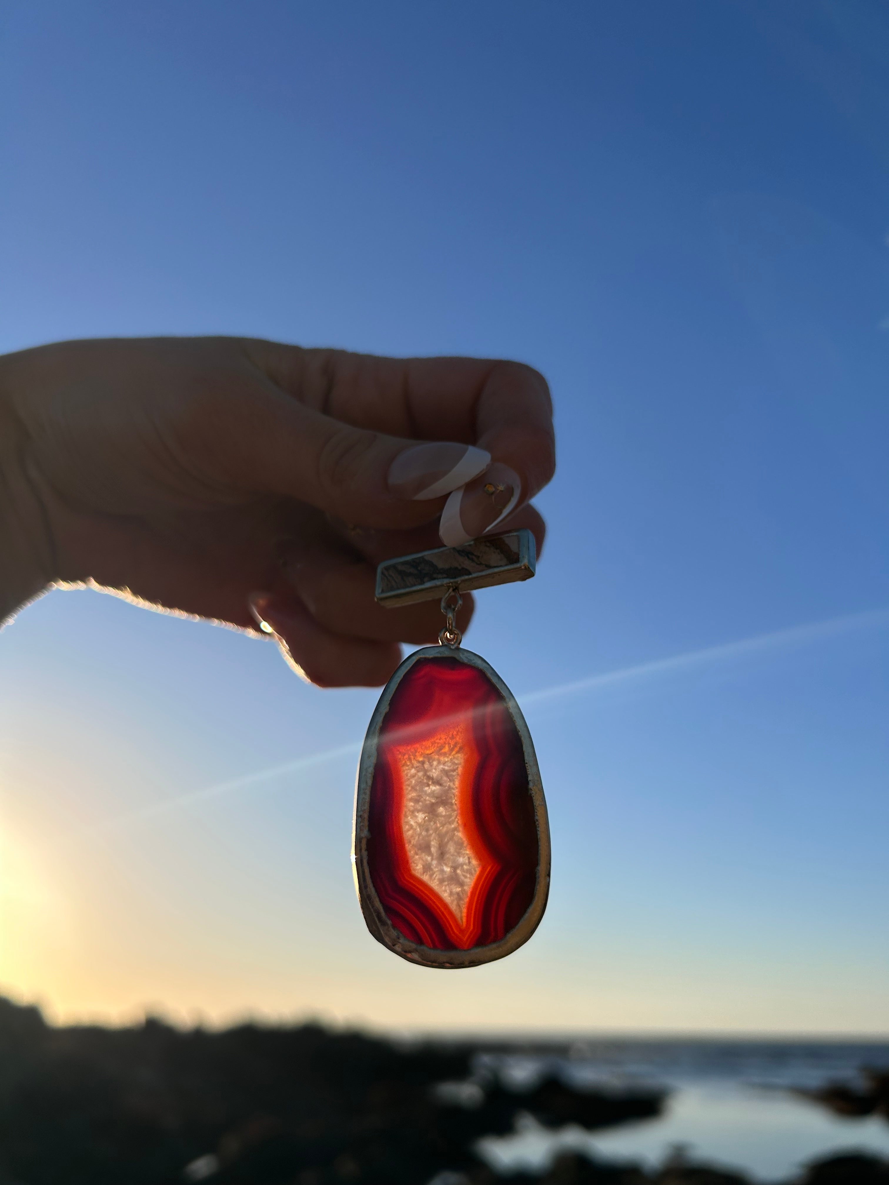 Fiery Carnelian Agate Pendant
