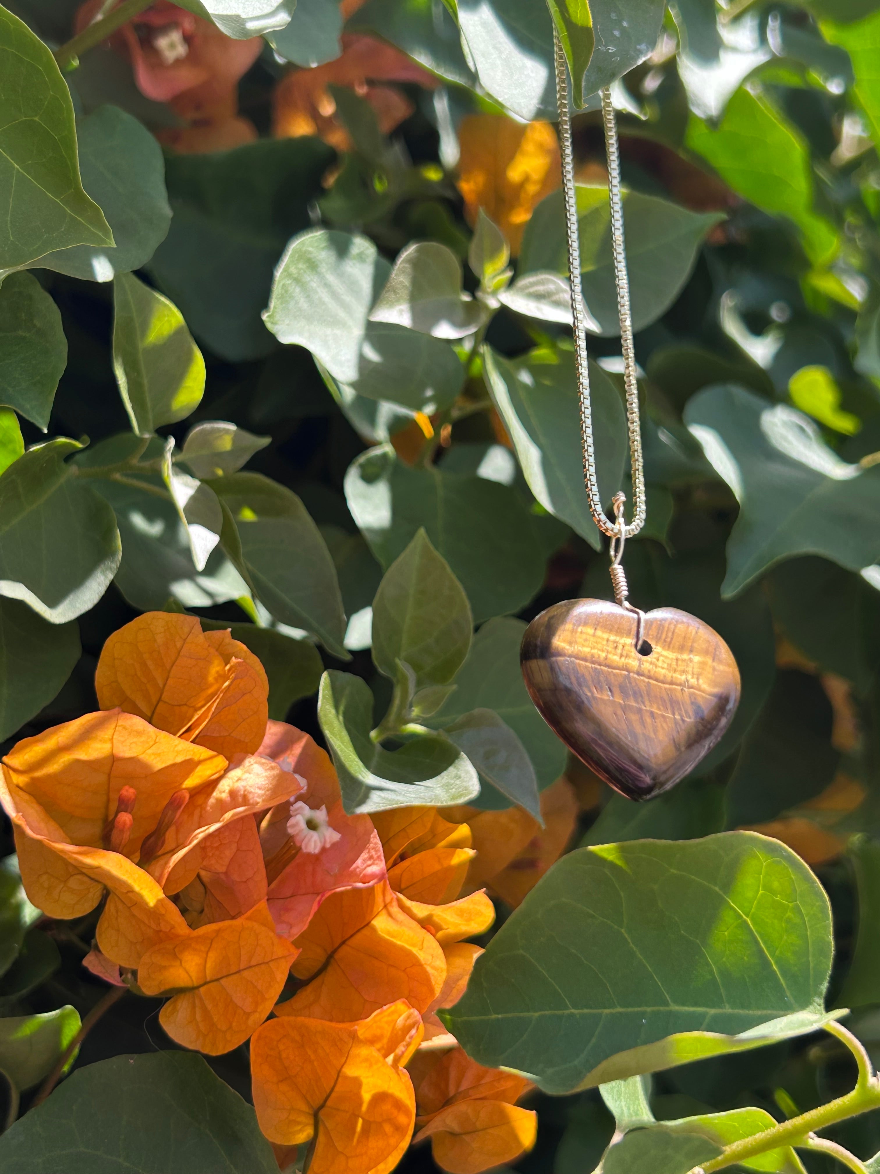 Golden Hour Tiger’s Eye Heart Pendant