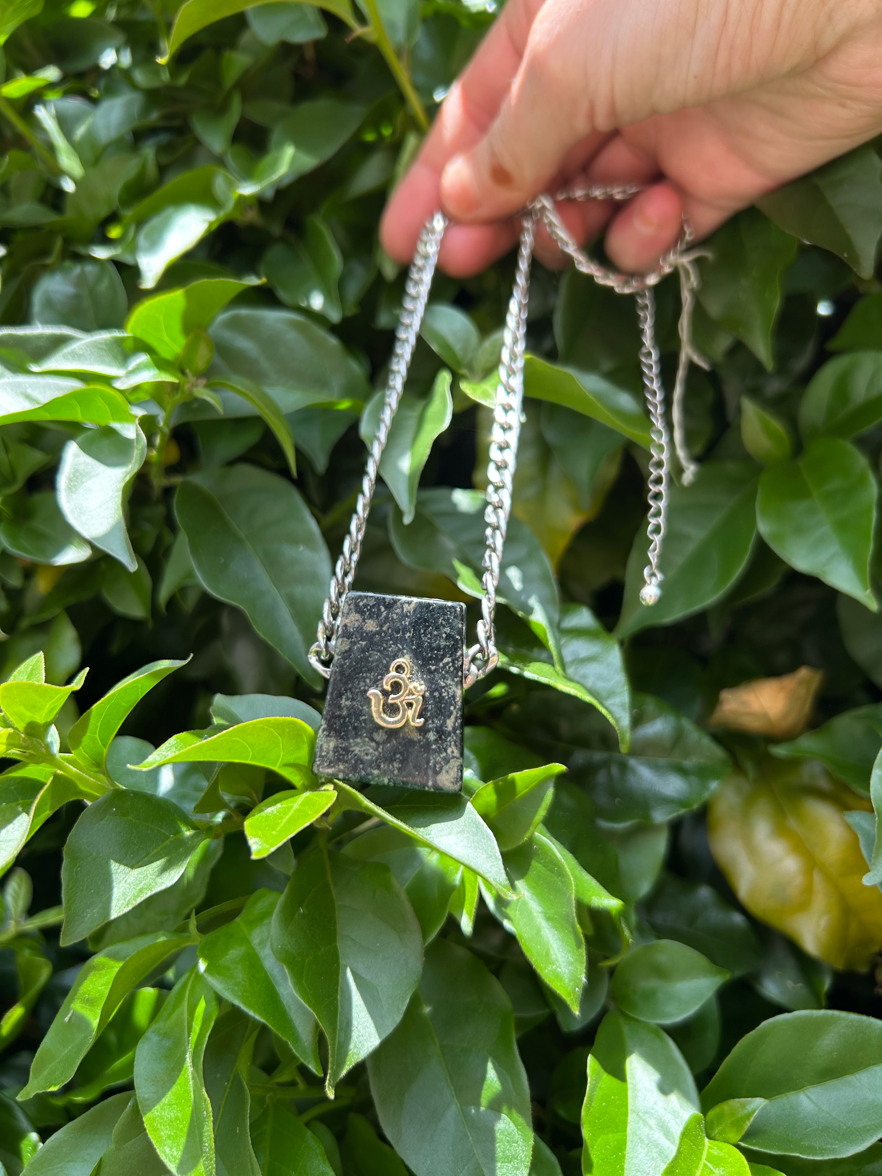 Nephrite Jade Om Necklace
