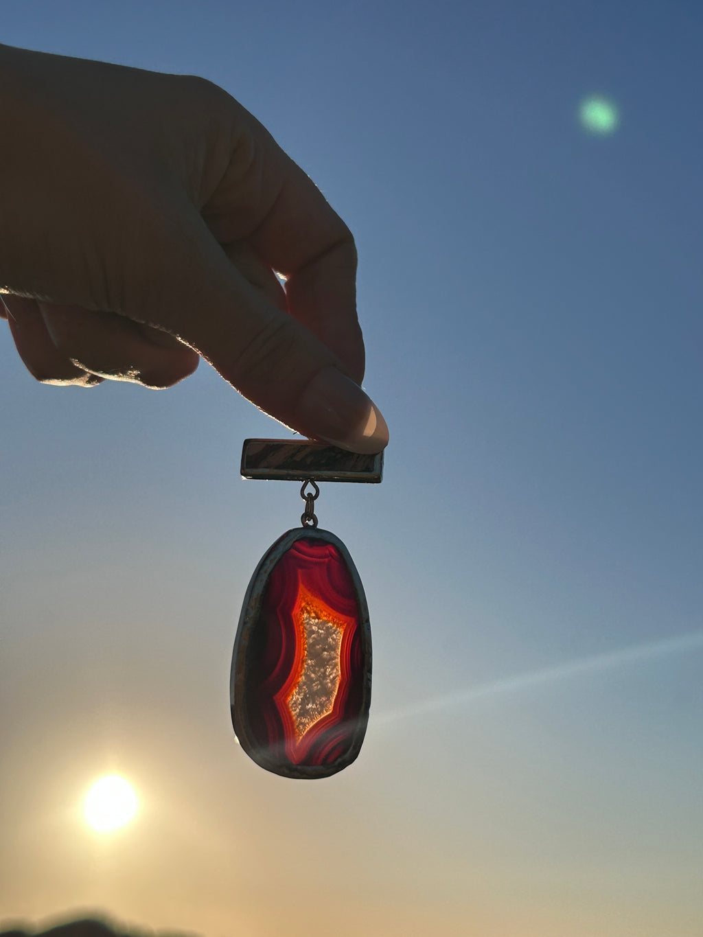 Fiery Carnelian Agate Pendant