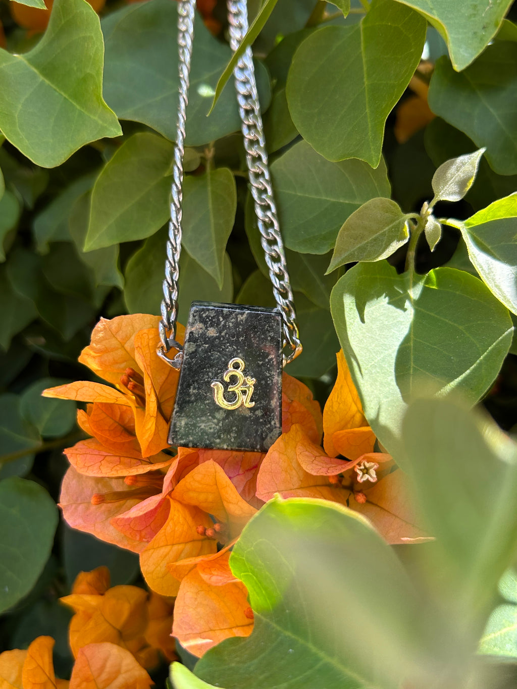 Nephrite Jade Om Necklace