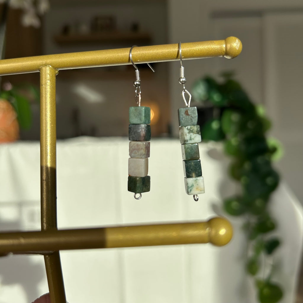 Mixed Jasper Beaded Danglers