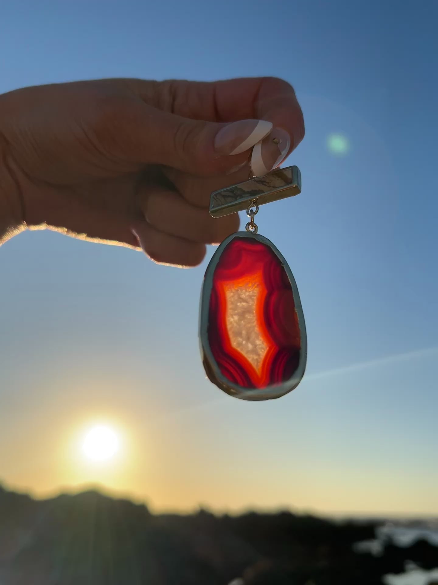Fiery Carnelian Agate Pendant